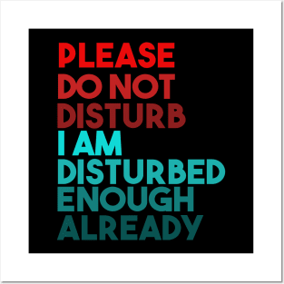 Please Do Not Disturb. I Am Disturbed Enough Already. Posters and Art